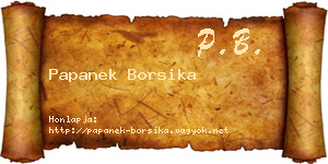 Papanek Borsika névjegykártya